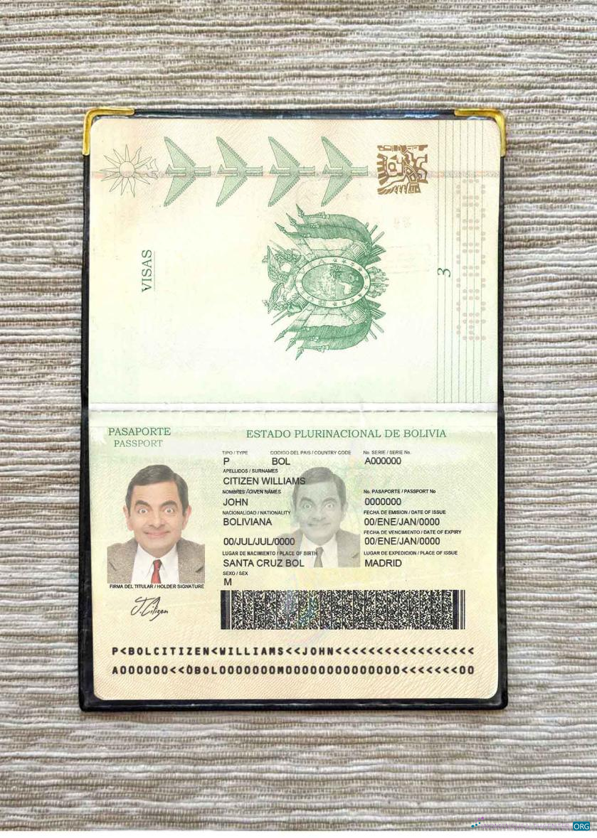 Download Bolivia passport photo look Photoshop template